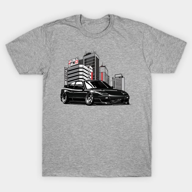 Nissan 240sx Black T-Shirt by JDMAPEX